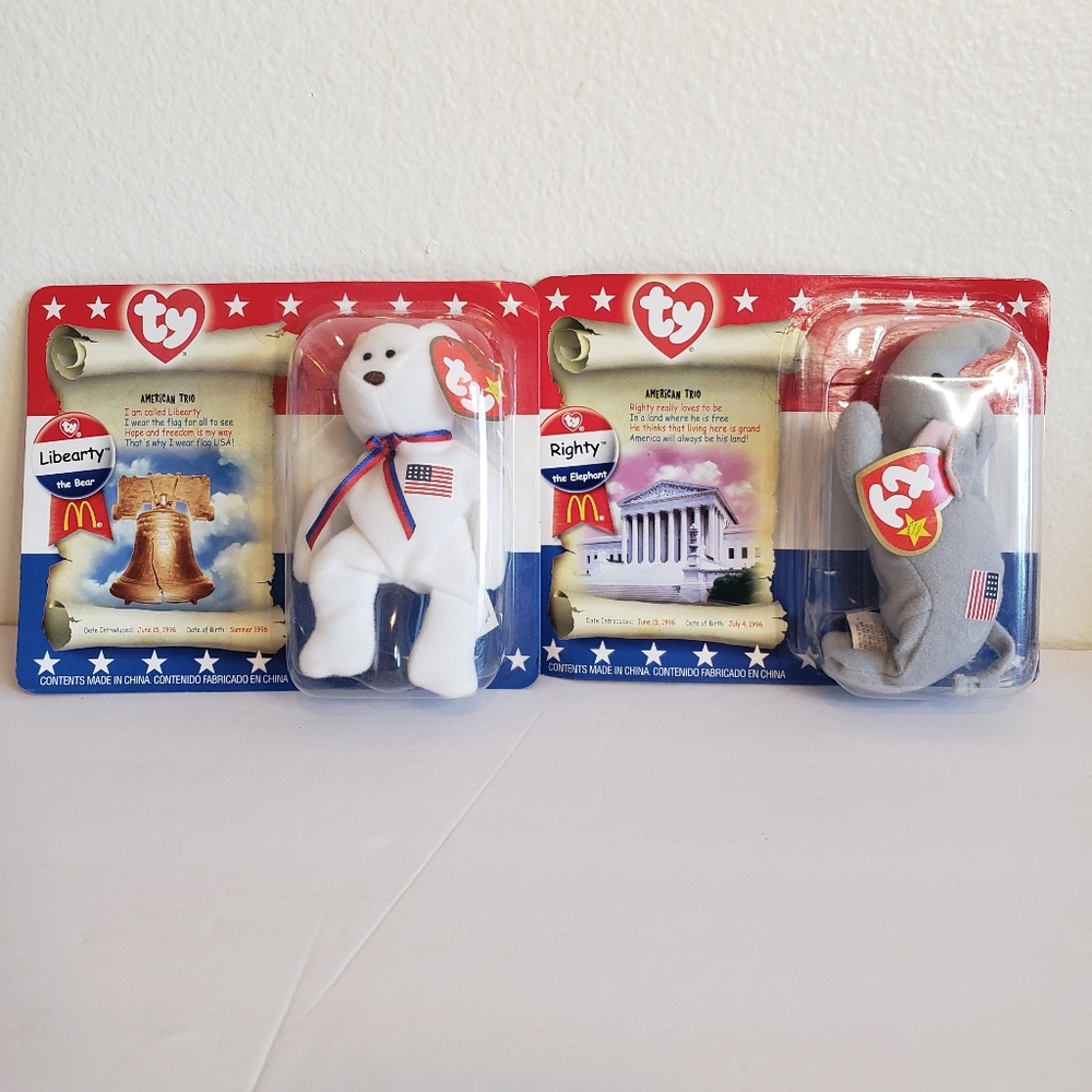2000 TY American Trio Beanie Babies (Pair)